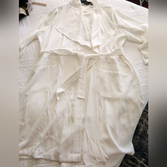 CAPSULE side pockets tie belt collar cascade side slit duster cardigan - Picture 10 of 16